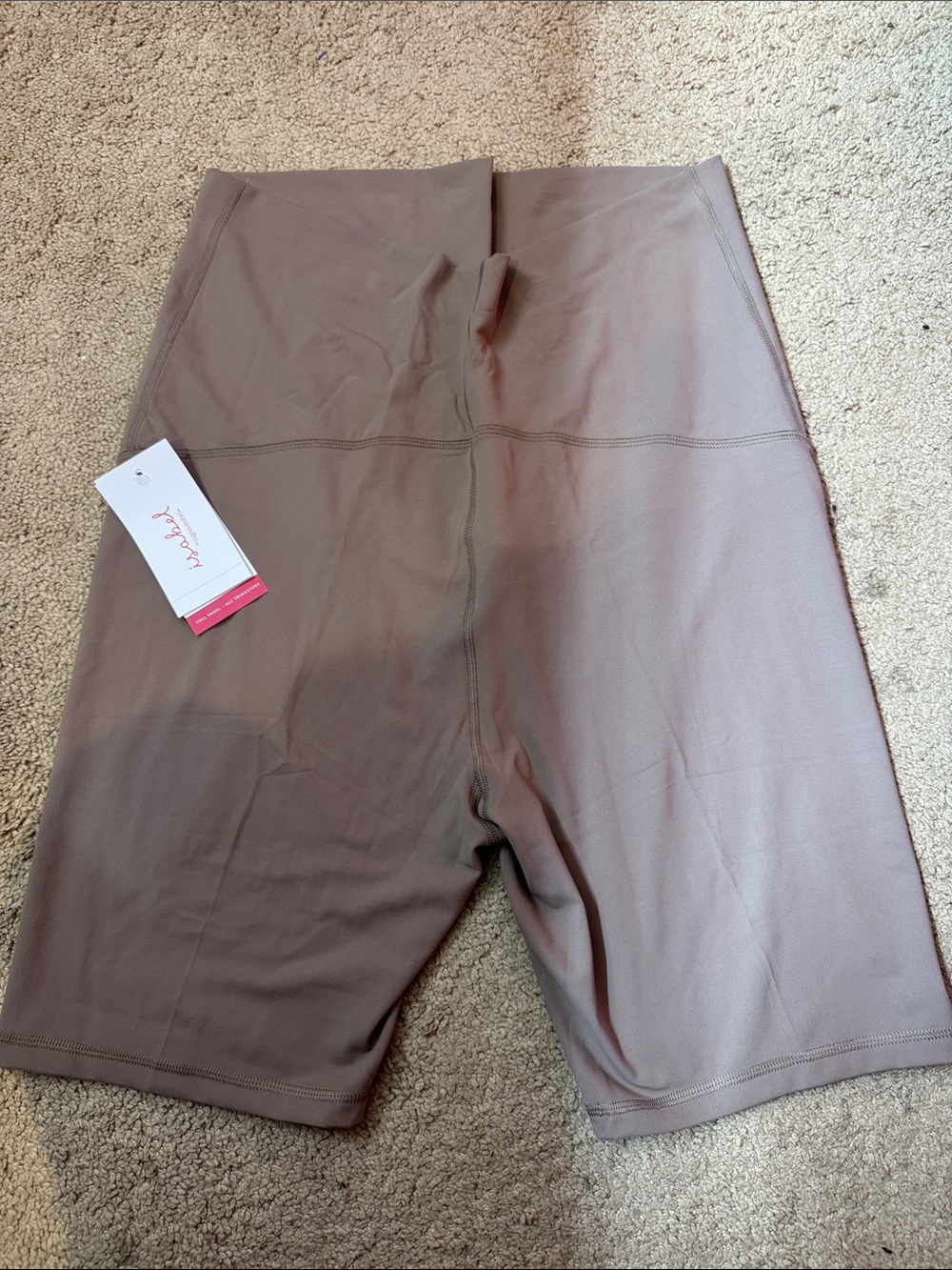 Ingrid & Isabel High-Waist Maternity Bike Shorts in Mauve Taupe